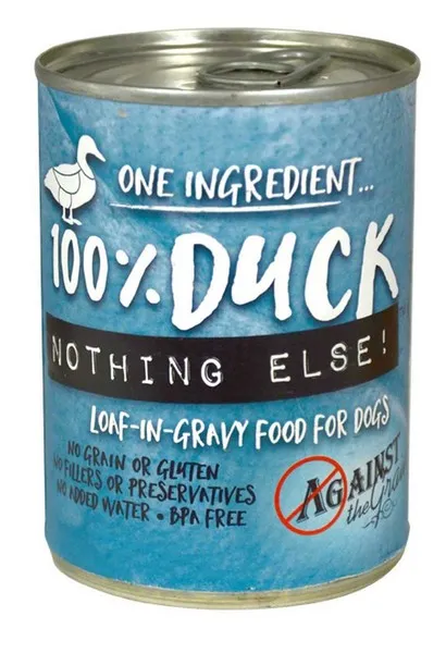 12/10 oz. Against The Grain Nothing Else- One Ingredient Duck Dog Food - Food